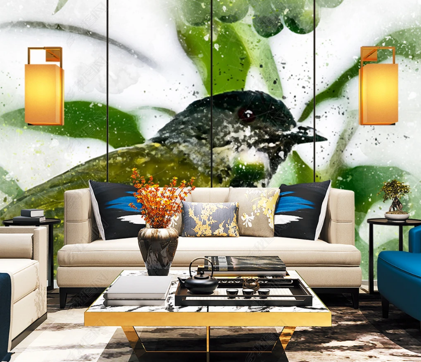 3D Watercolor Animal Oriole Wall Mural Wallpaper Lqh 148