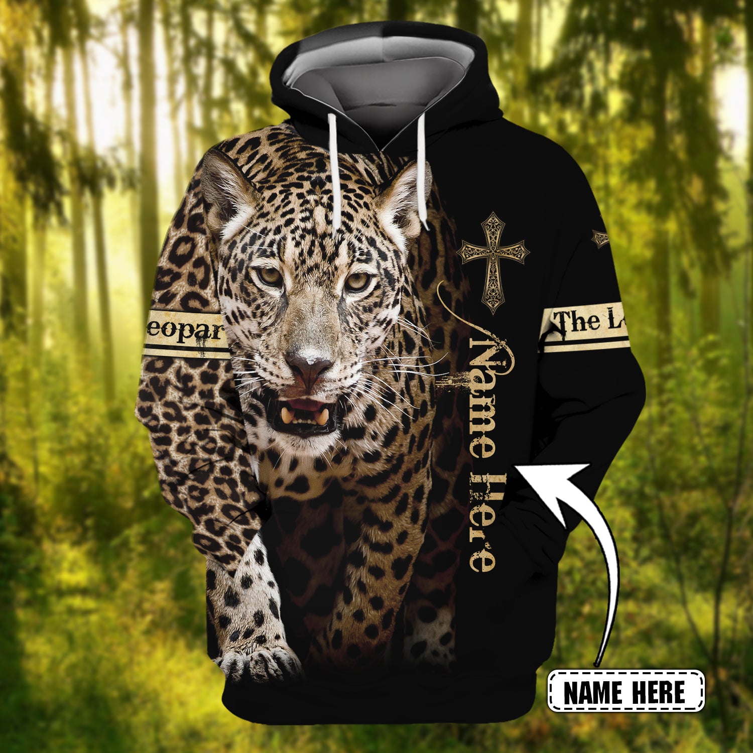 The Leopard – Personalized Name 3D Hoodie 001- Nss