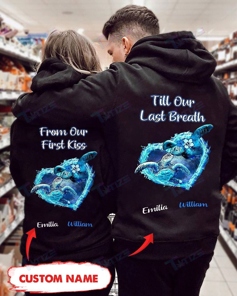 Couple Shirts – Personalized Till Our Last Breath Turtle Matching Couple, Valentine 2022 Gift Graphic Unisex T Shirt, Sweatshirt, Hoodie Size S – 5Xl