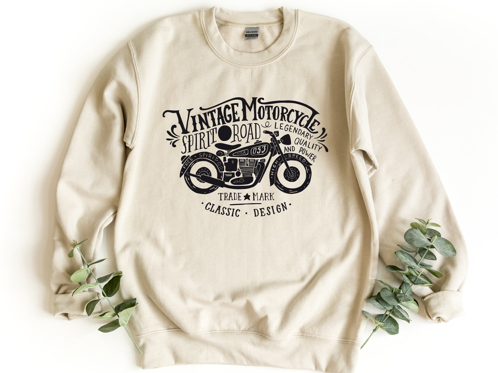 Vintage Motorcycle Sweatshirt, Spirit Road Sweater, Classic Motorcycle Sweatshirt, Quality And Power Motorcycle Sweatshirt, Motorcycle Sweat