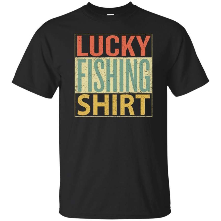 AGR Lucky Fishing T-shirt. Vintage Shirt For Anglers Fishermen