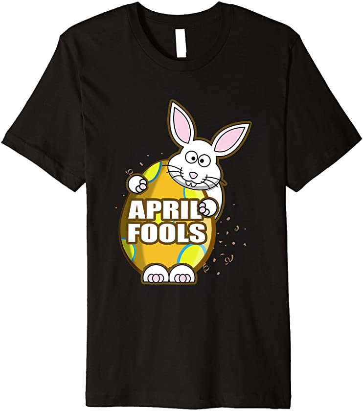 April Fools Easter Bunny Holding Yellow Easter Egg Holiday Premium T-Shirt