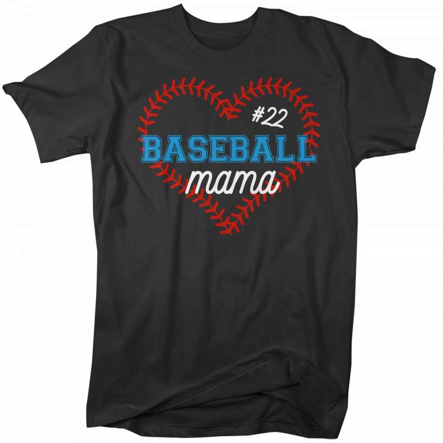 Men’s Personalized Baseball T Shirt Personalized Baseball Shirt Custom Baseball Heart Shirt Baseball Grandma Mom Shirt