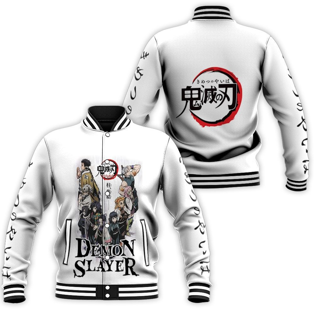 Anime Kimetsu No Yaiba Hashira And Kisatsutai Baseball Jacket For Men Women