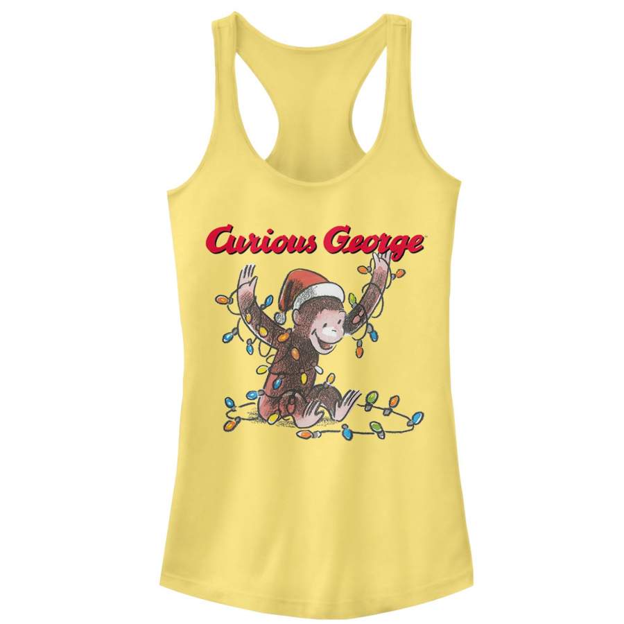 Curious George Junior’s Christmas Light Game  Racerback Tank