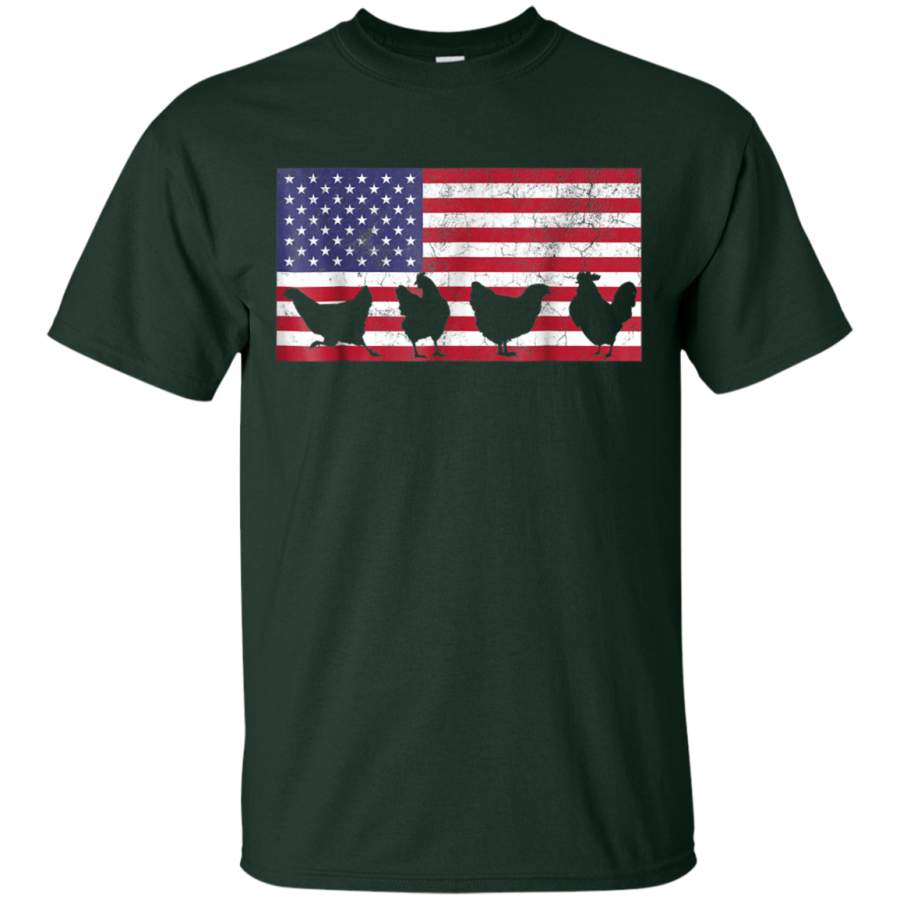 AGR American Flag Shirt Chicken Lover USA July 4th Men Women Kid