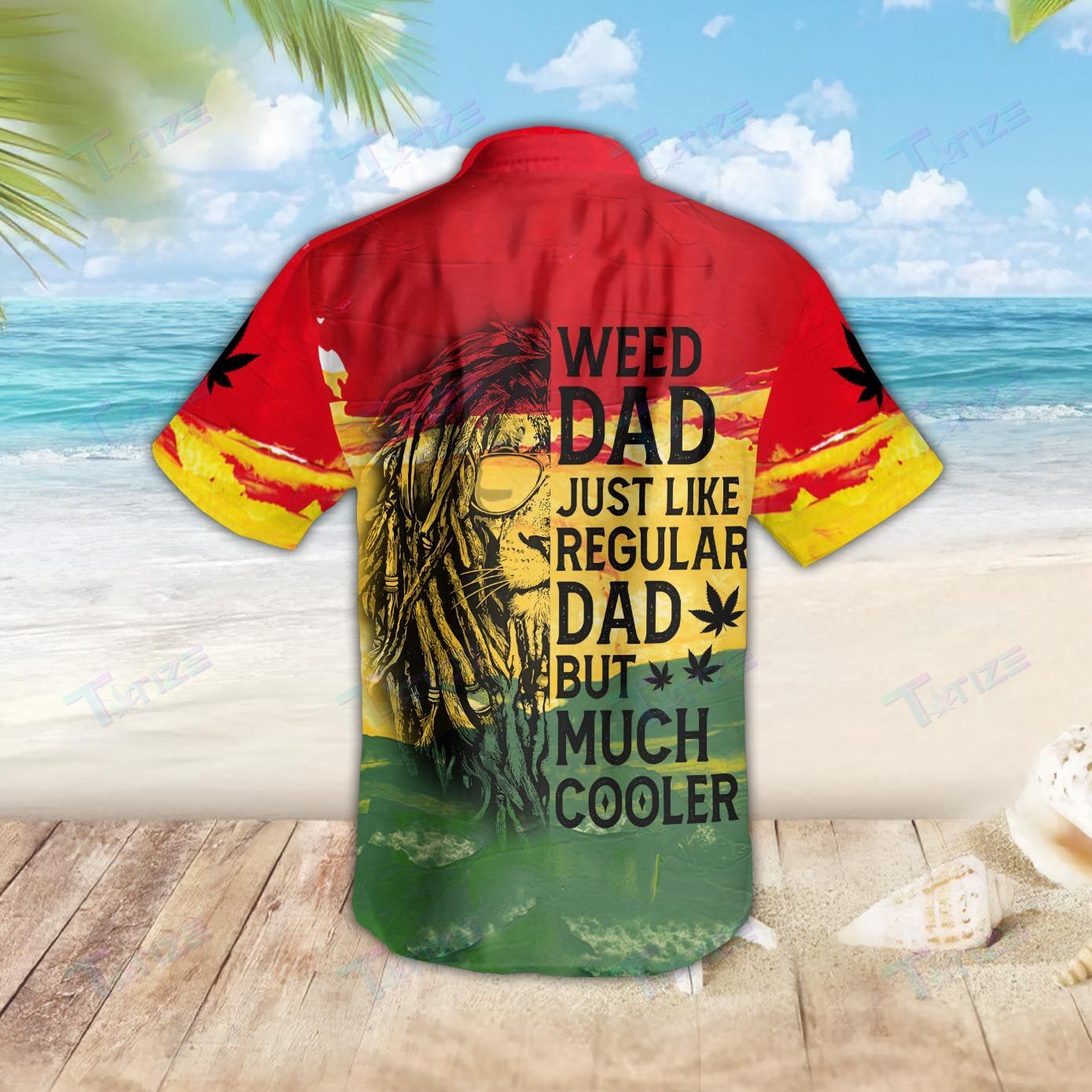 Weed Weed Dad Lion Rasta All Over Printed Hawaiian Shirt Size S – 5XL