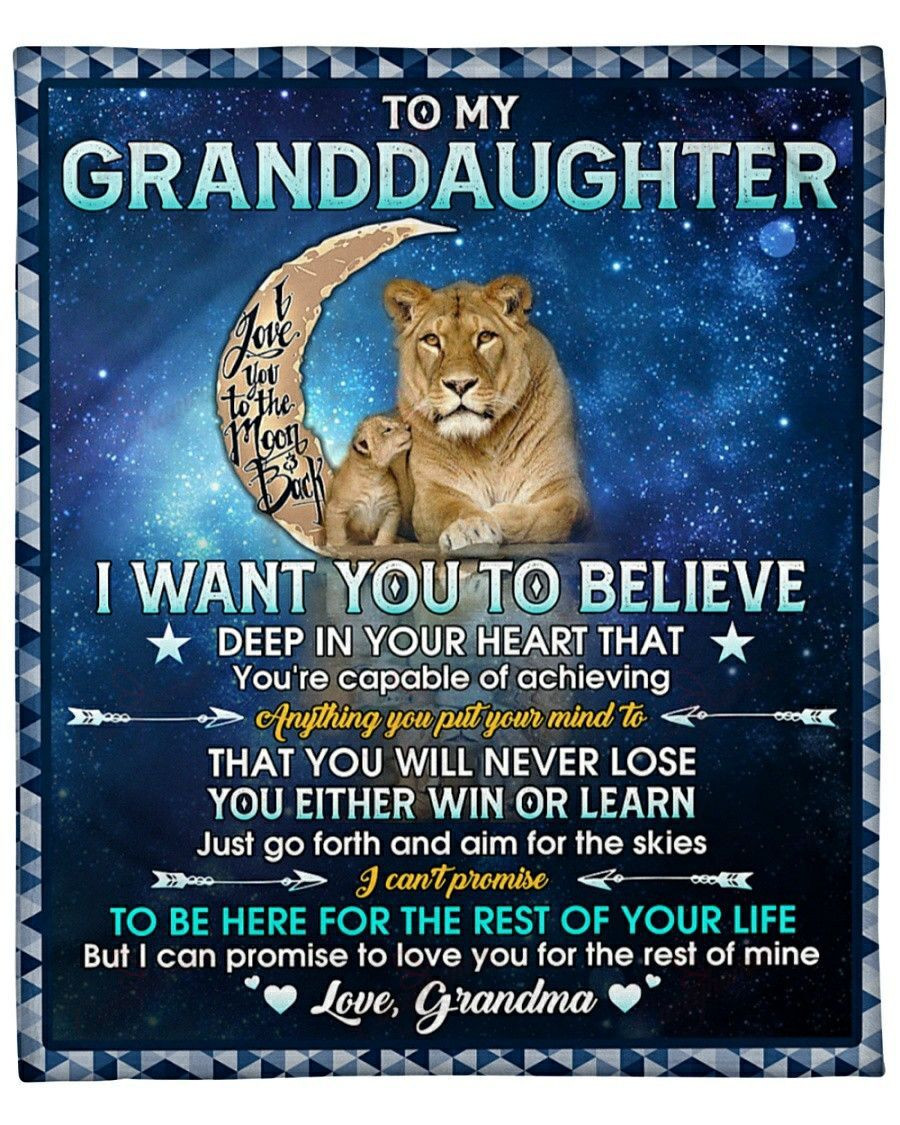 To My Granddaughter From Grandma Lion Moon Yc1009212Cl Fleece Blanket