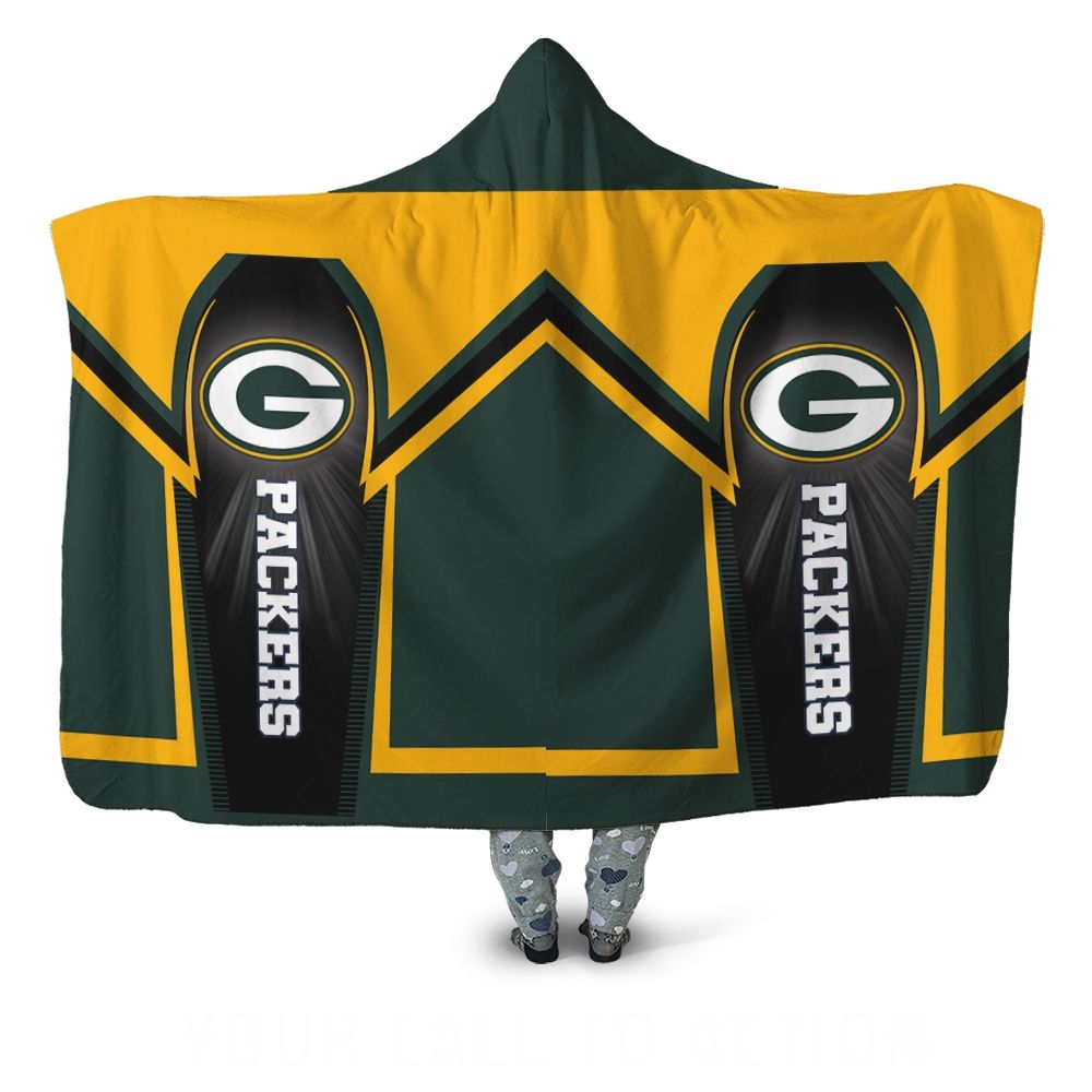 Green Bay Packers For Fans Gift For Fan 3D Full Printing Hooded Blanket