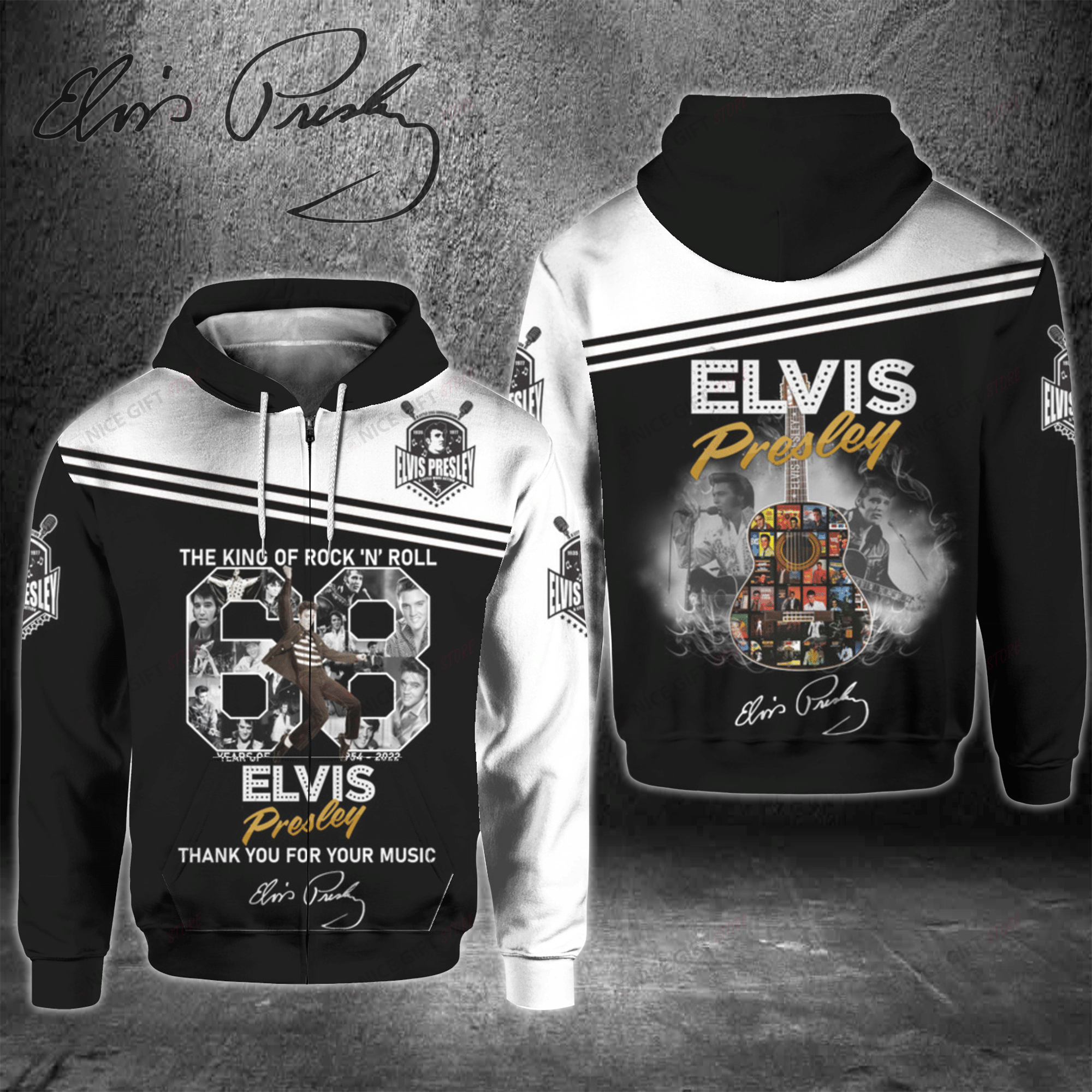 Elvis Presley Zip Hoodie 3D 3Zh-F5Z6