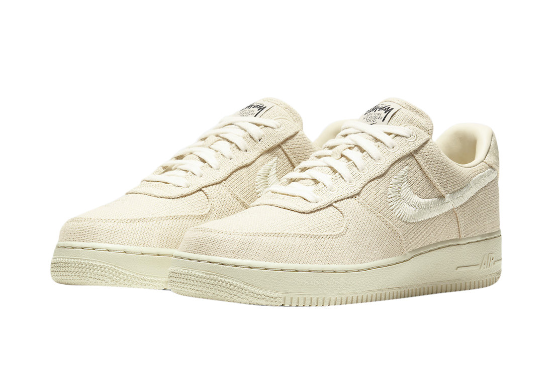 Stussy X Nike Air Force 1 Low Fossil Stone Shoes Sneakers SNK451416354