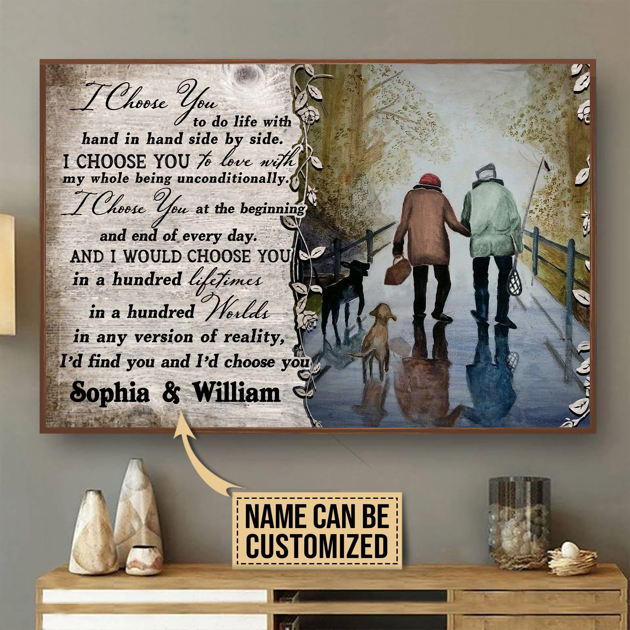 Aeticon Gifts Personalized Fishing I Choose You Canvas Mom Dad Gift Home Decor