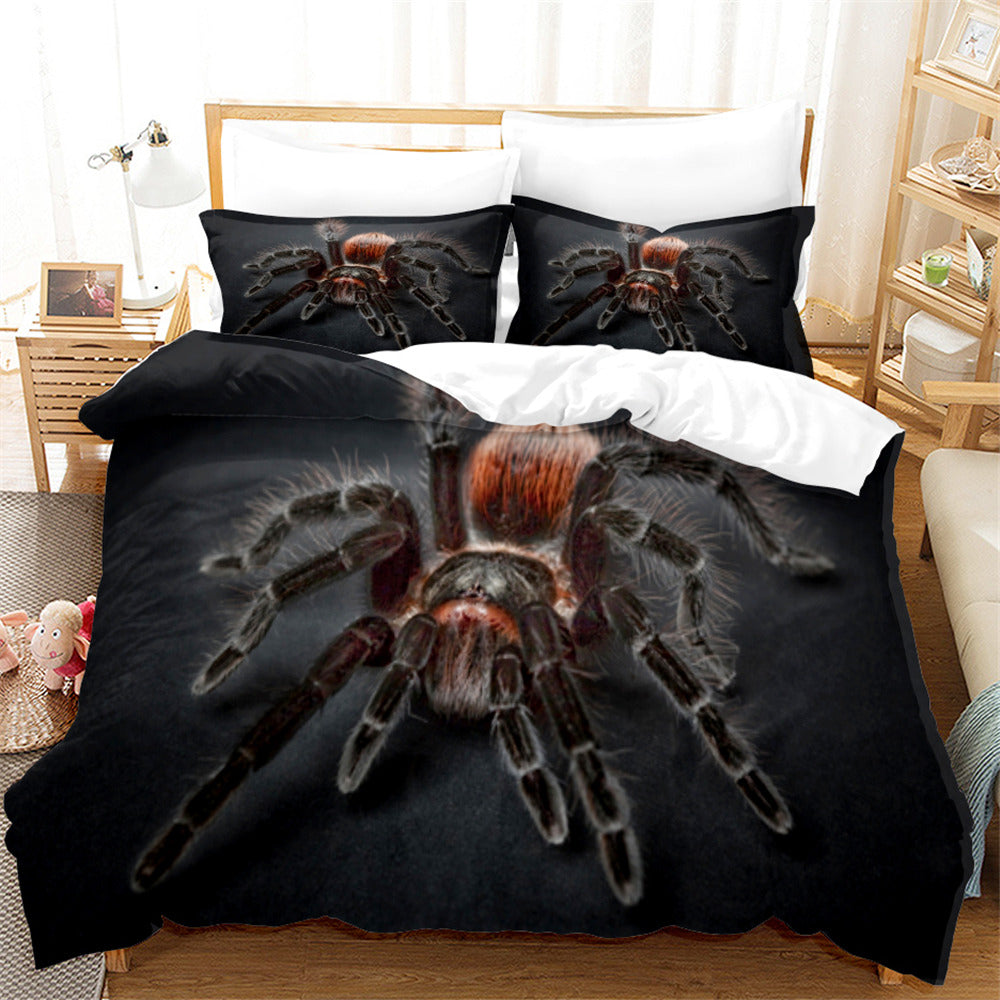 3D Animal Spider Black Quilt Cover Set Bedding Set Duvet Cover Pillowcases 96