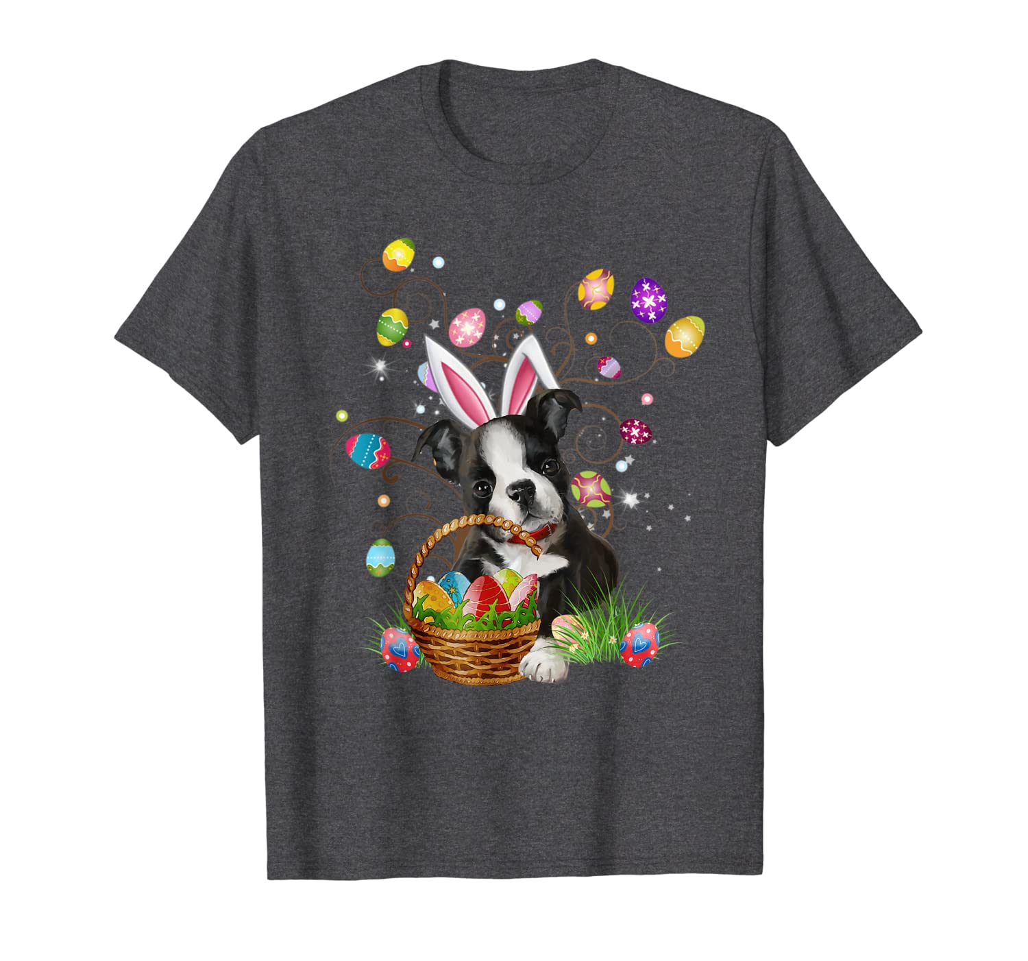 Boston Terrier Pet Dog Hunting Egg Tree Bunny Easter Day T-Shirt  ,Sweatshirt ,Hoodie