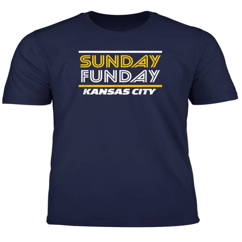 Kc Sunday Funday Red Kansas City Classic Football Fan Gear T Shirt