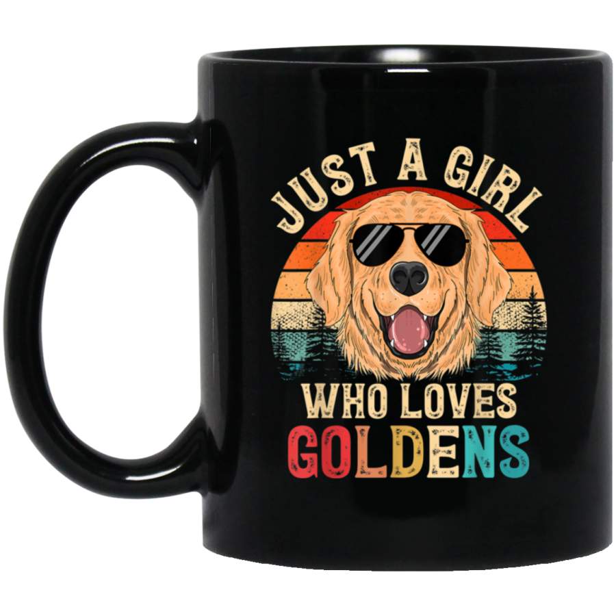 Vintage Just A Girl Who Loves Golden Retrievers Dog Lover Mug