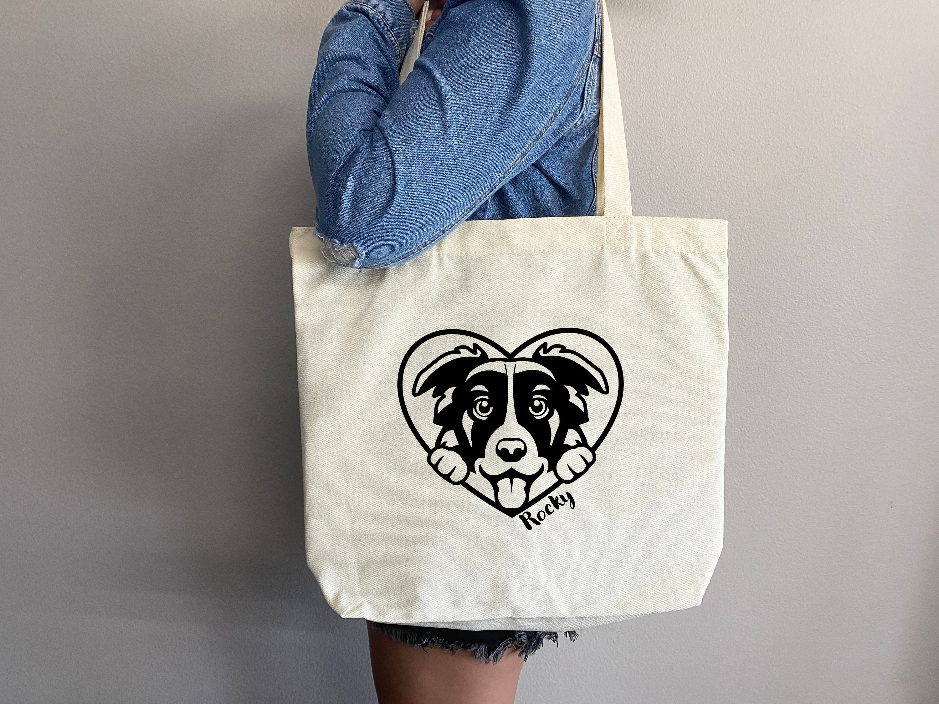 Australian Shepherd, Bernese, Border Collie,Puppy Bag,Puppy Tote Bag,Dog Bag,Dog Mom Tote Bag,Custom Pet Bag,Dog Lover Gift,Gift for Dog Mom