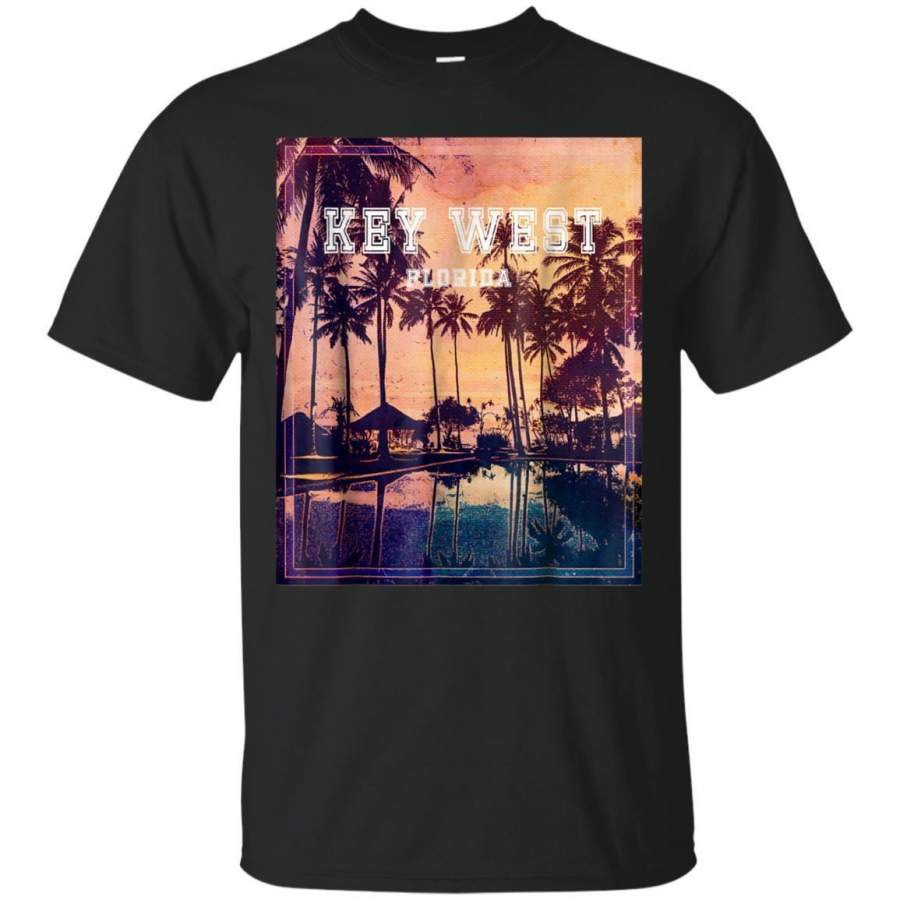 AGR Key West Skyline Palm Tree Beach Sunset Summer Tshirt Jaq T-shirt