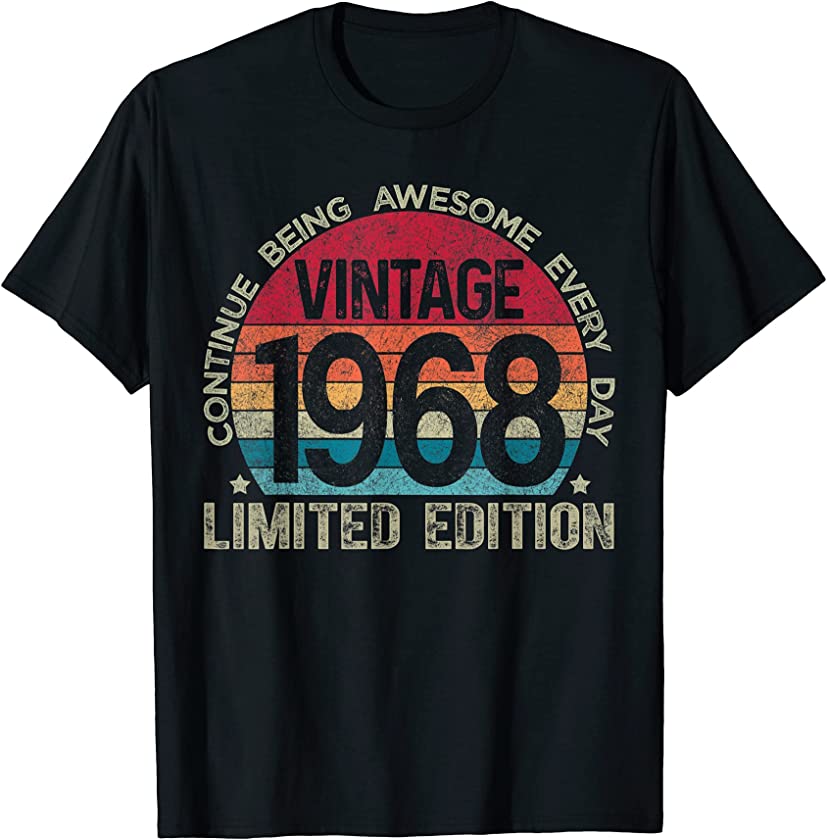 53rd Birthday Retro Limited Edition 1968 Vintage Birthday T-Shirt