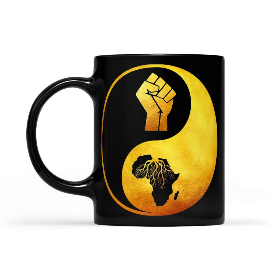 Proud African Roots Yin Yang – Black Mug