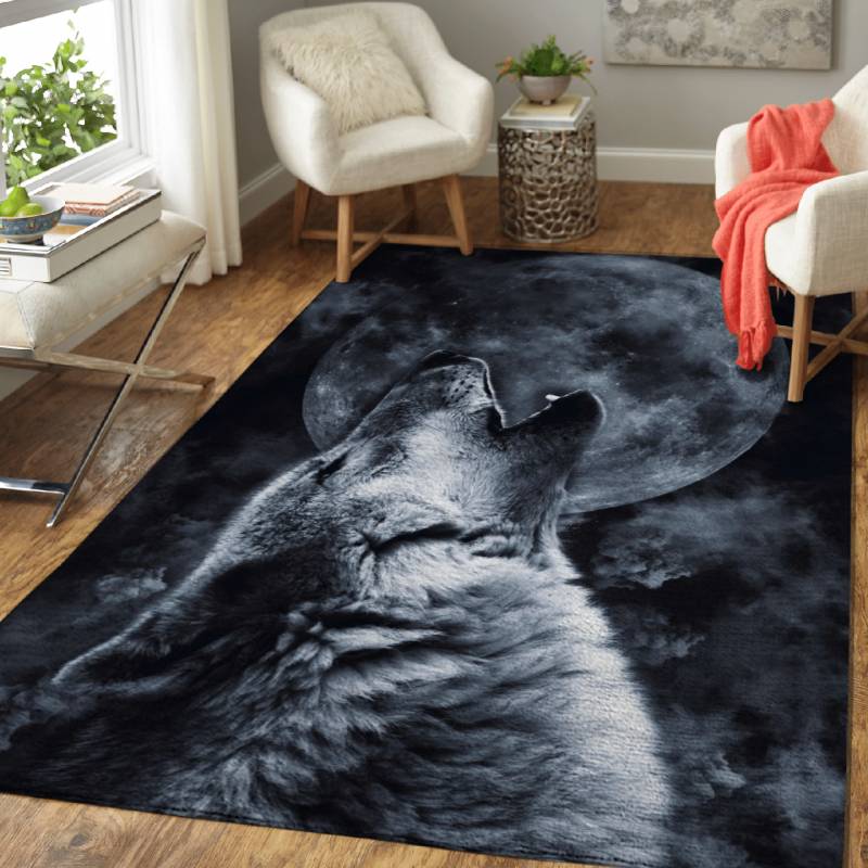 Wolf Moon – Animals Area Rug Carpet