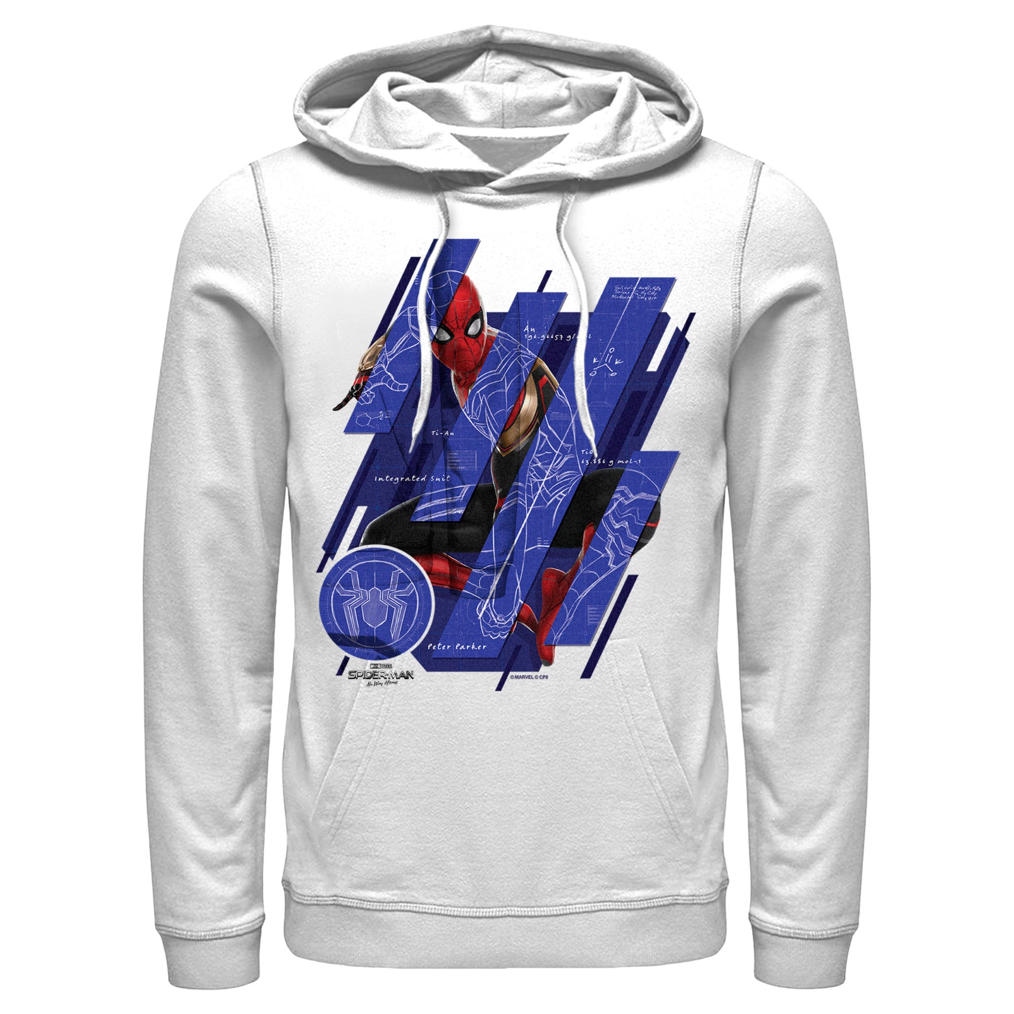 Men’S Marvel Spider-Man: No Way Home Suit Blueprint Panels Pull Over Hoodie