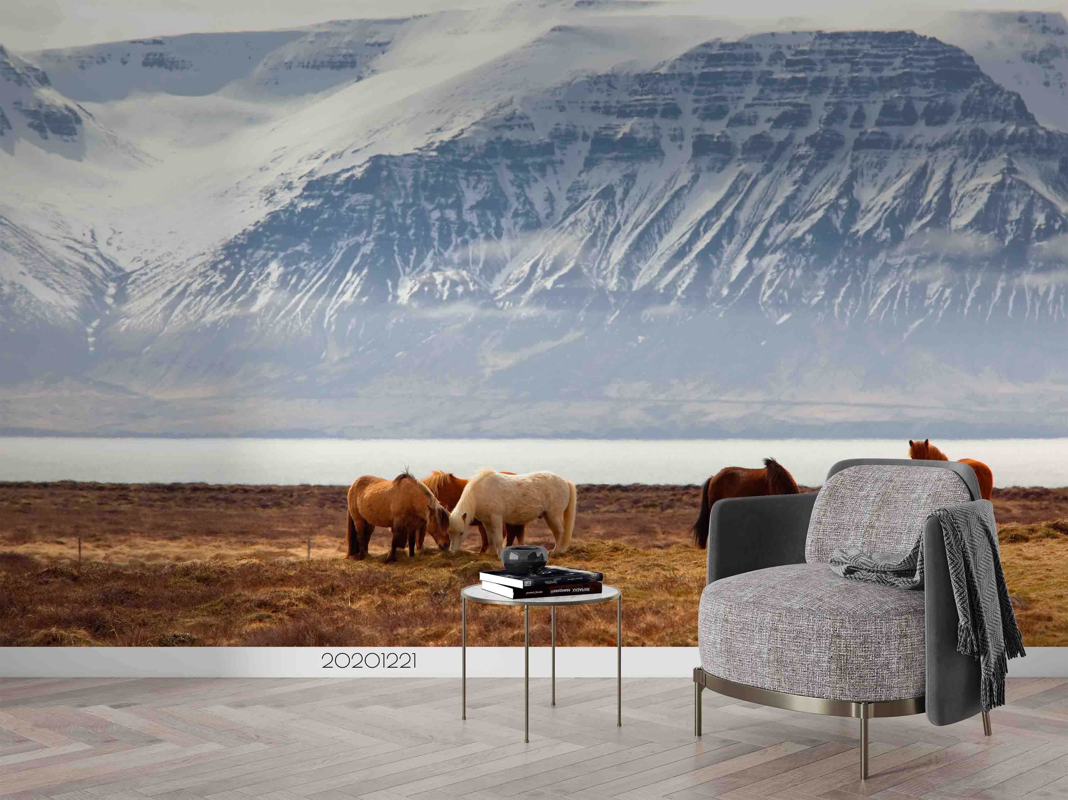 3D Snow Mountain Animal Horse Wall Mural Wallpaper Lqh 77