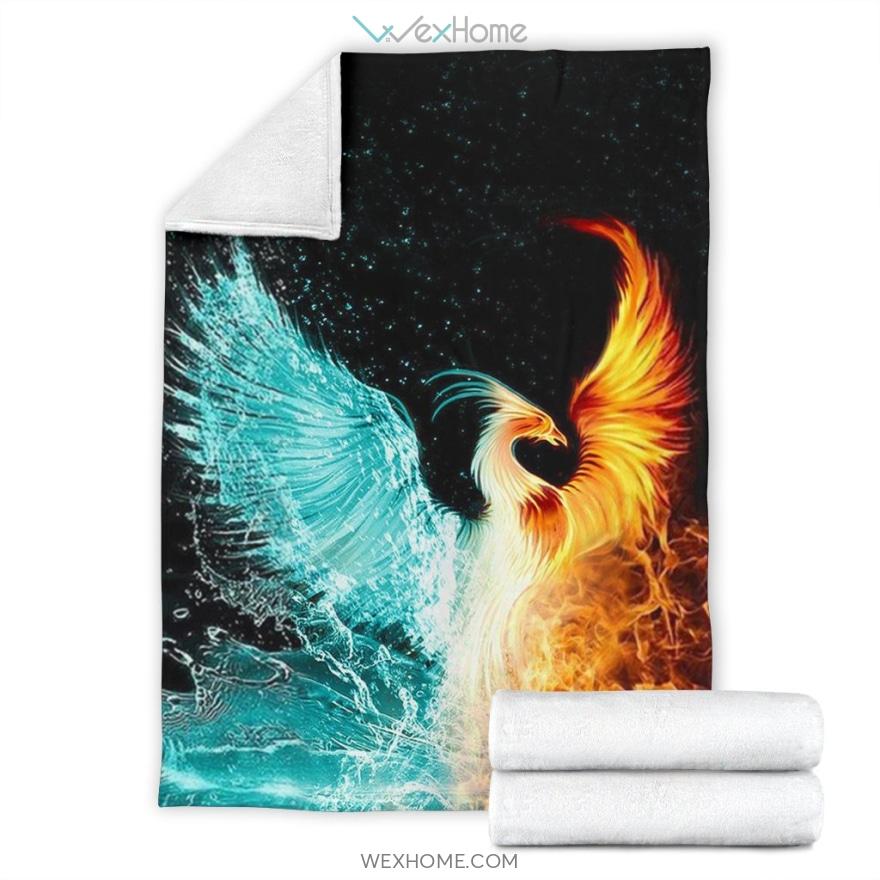 Amazing Fire And Water Phoenix Premium Blanket