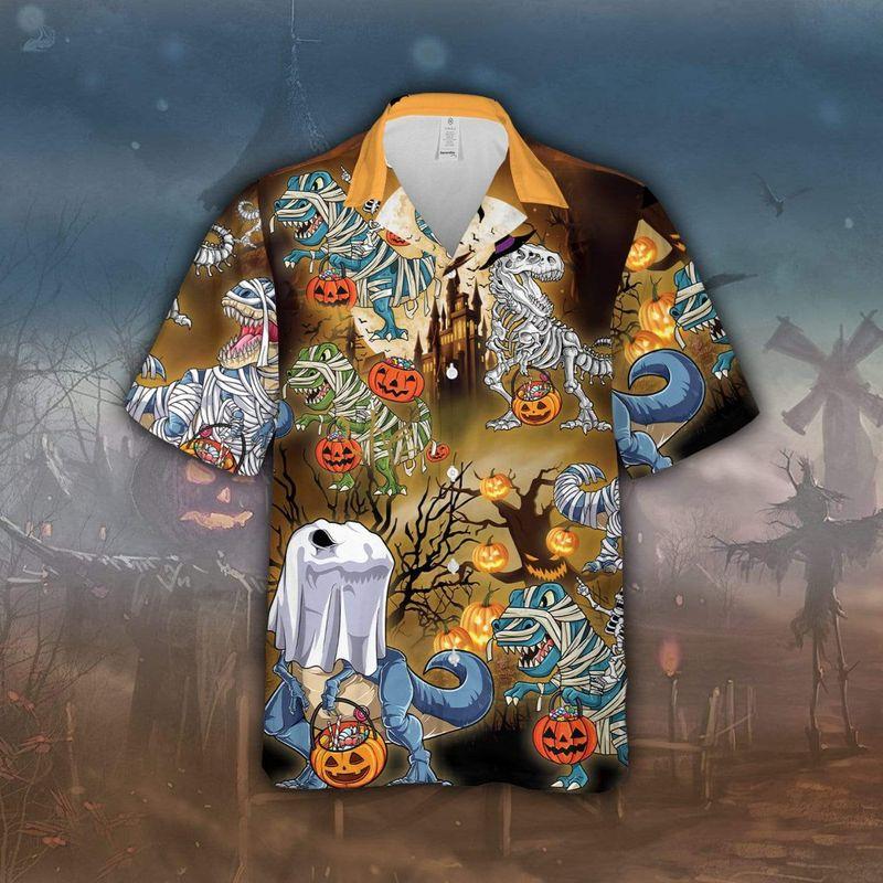 Amazing Halloween Dinosaur Aloha Hawaii Shirts For Men Women Ha12523