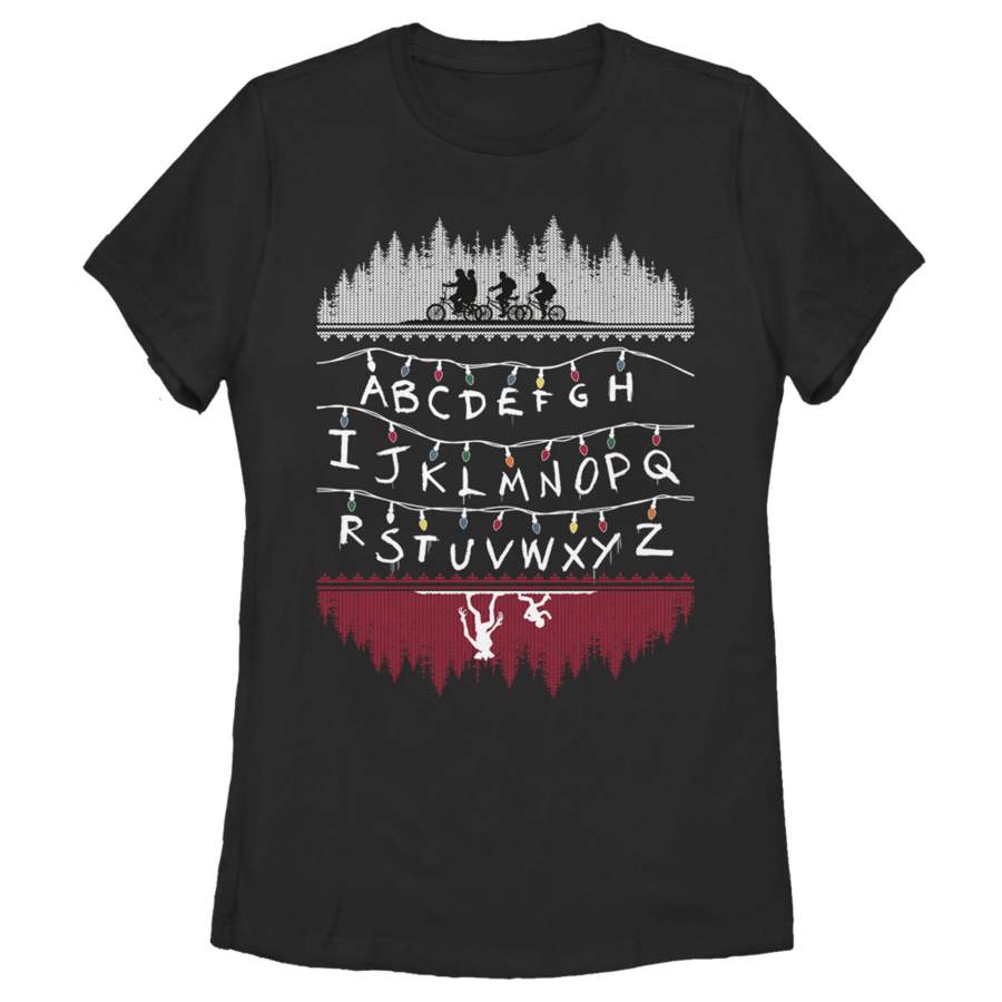 Stranger Things Women’s Alphabet Lights  T Shirt