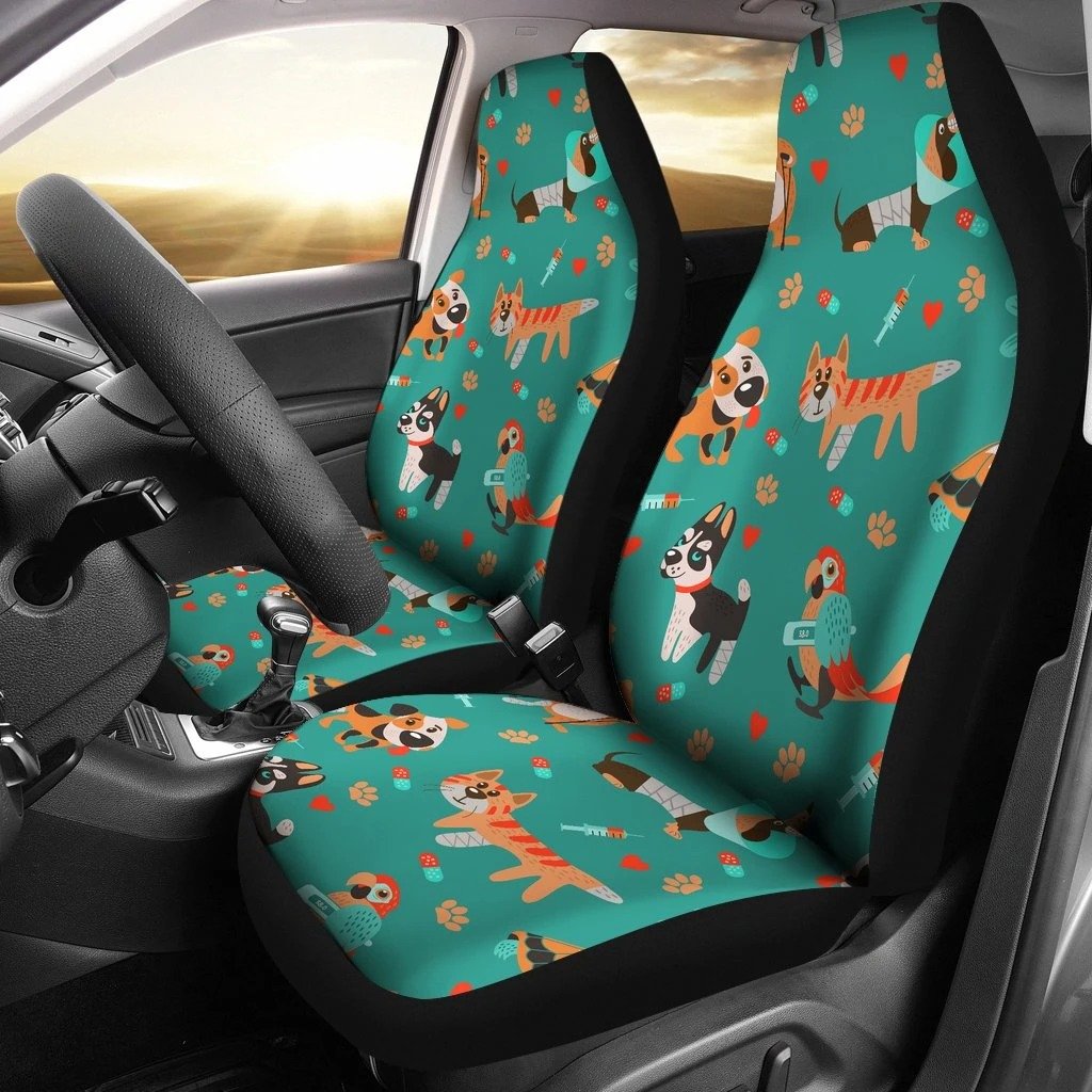 Veterianary Animal Car Seat Covers Set 2 Pc, Car Accessories Car Mats Covers