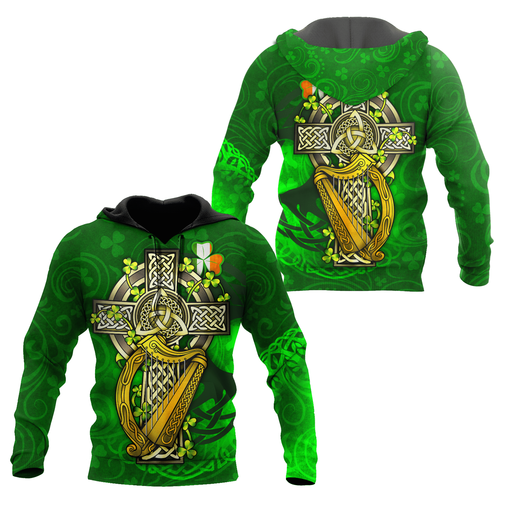 Irish Harp 3D All Over Printed Shirts For Men And Women