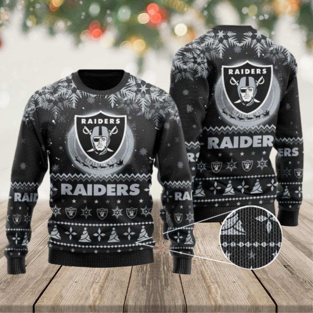 Raiders Ugly Sweater, Snowflakes Ugly Christmas Sweater 3D, Presents For Christmas