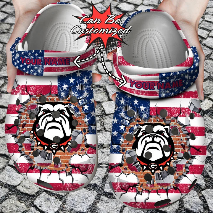 Sport Crocss – Personalized G.Bulldogs University American Flag New Clog Shoes