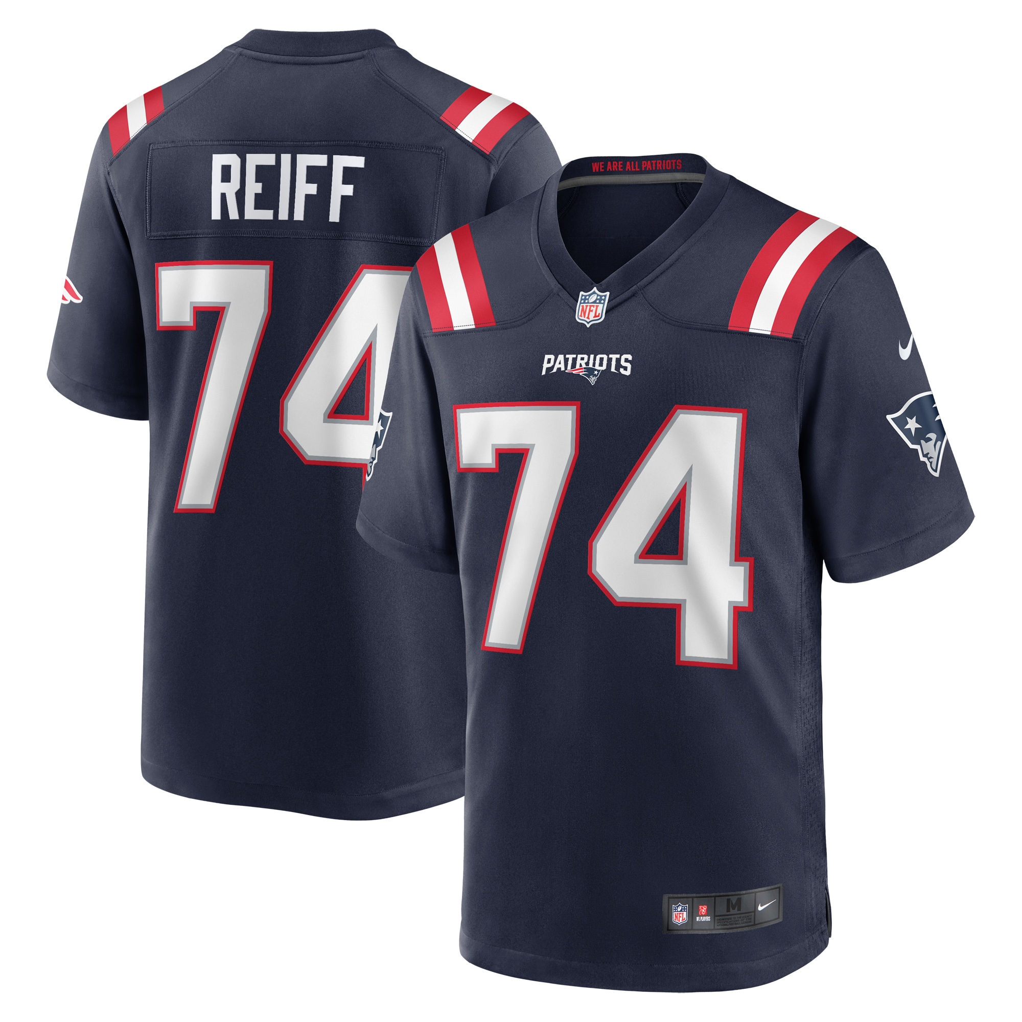 Men’s New England Patriots Riley Reiff Navy Game Jersey