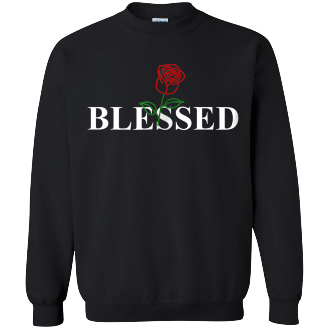 Blessed Rose Flower Tee Shirt G180 Gildan Crewneck Pullover Sweatshirt  8 Oz.