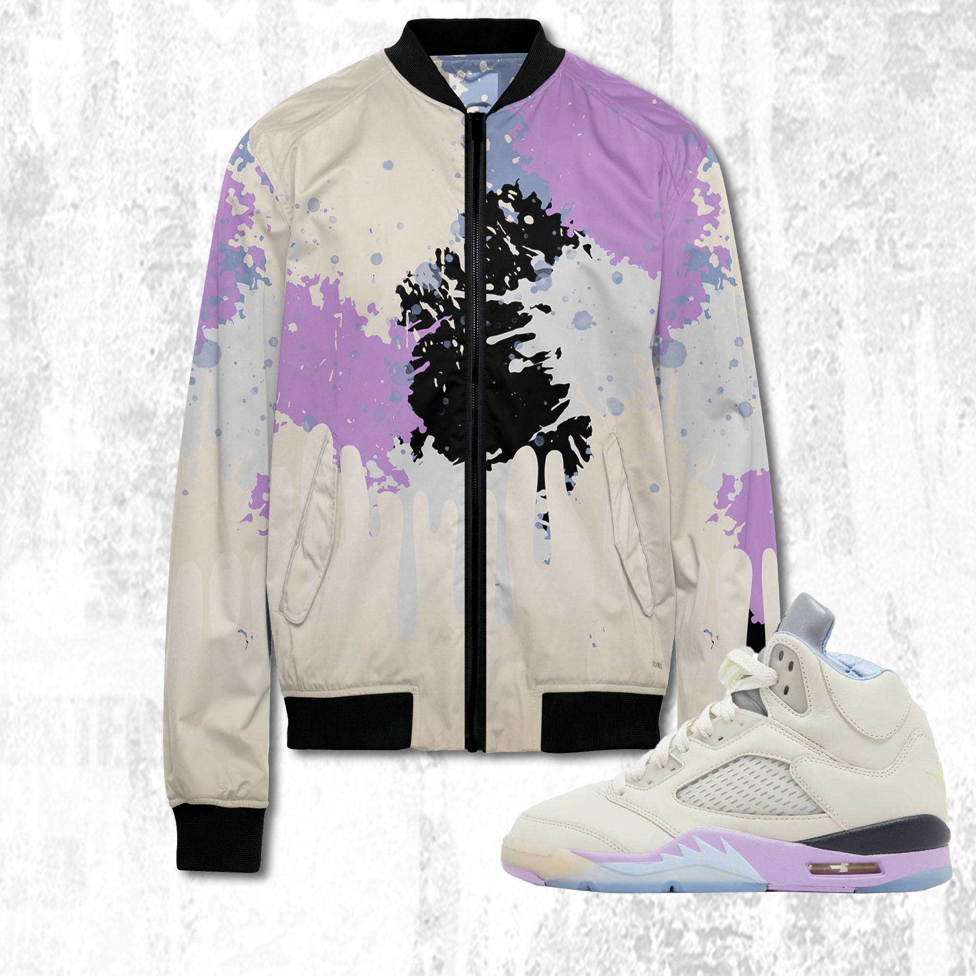 Colorful 3D Art.Jordan 5 DJ Khaled Sail, oversize Bomber, jacket trending 2022, Bomber match Jordan,Colorful bomber hot