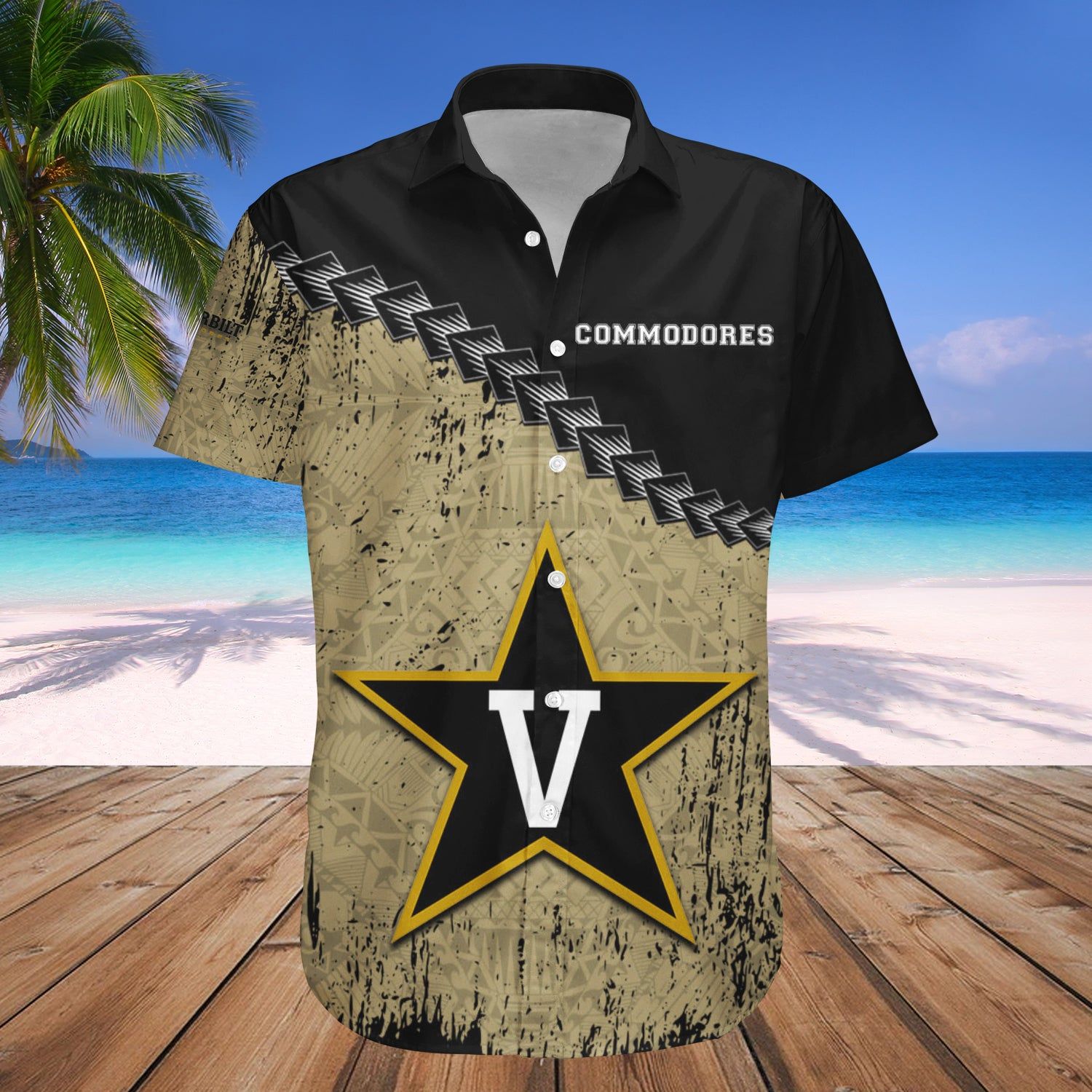 Vanderbilt Commodores Hawaii Shirt Grunge Polynesian Tattoo – NCCA