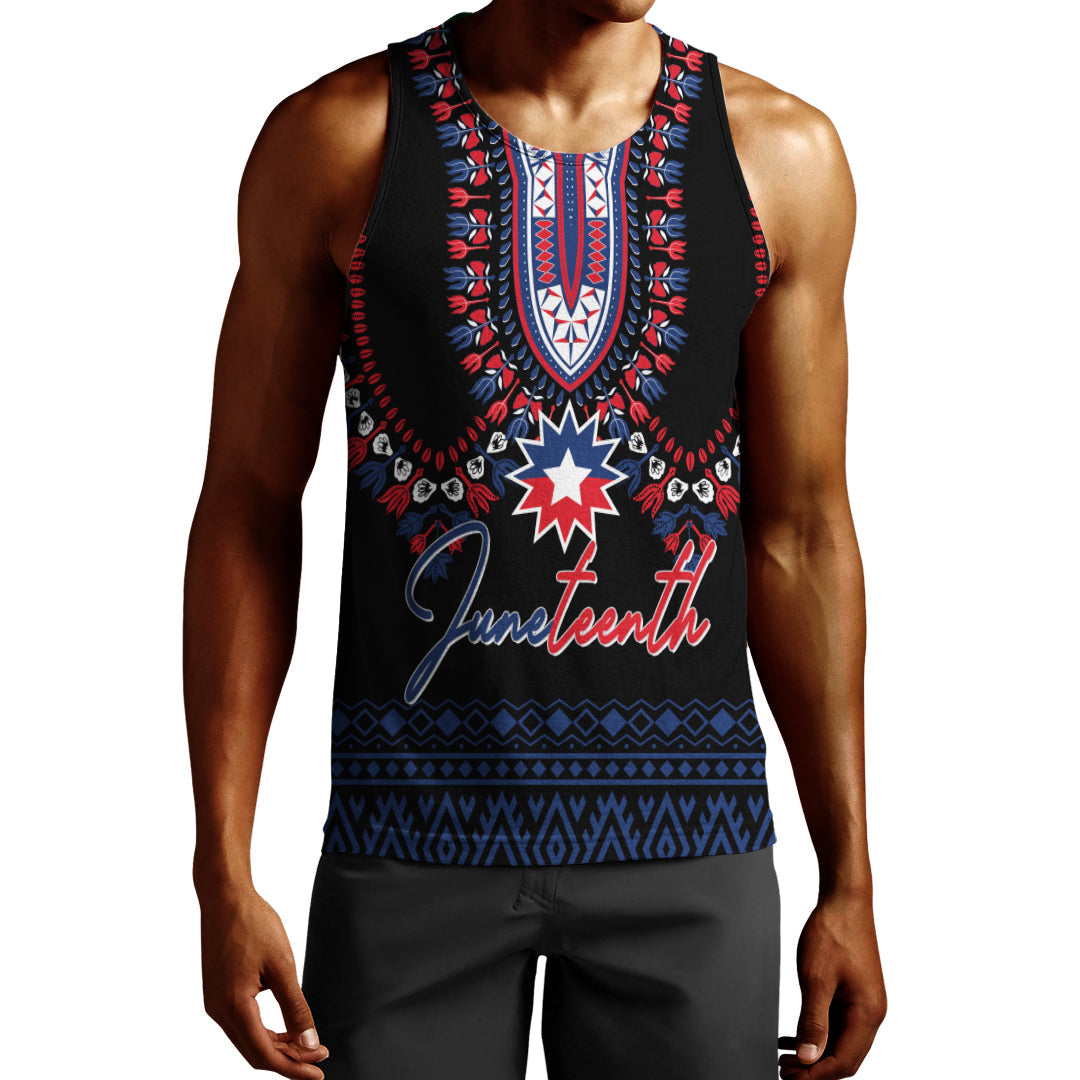 Juneteenth Dashiki Personalised Men Tank Top Freedom United Lt7