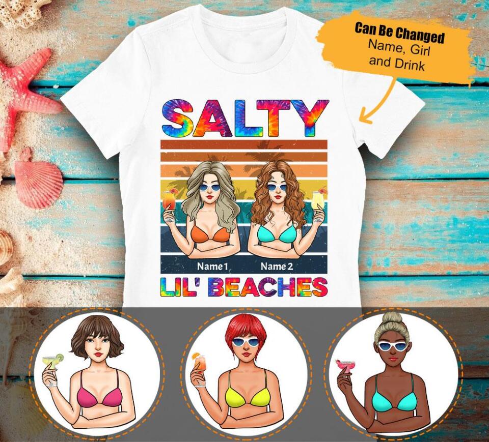 Personalized Friends Salty Lil Beach T Shirts, Bestie Gift – Trending Personalized