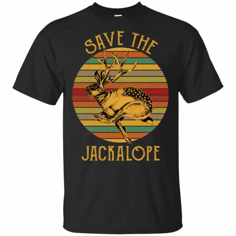 Vintage Save The Jackalope Funny Rabbit With Horn T Shirt