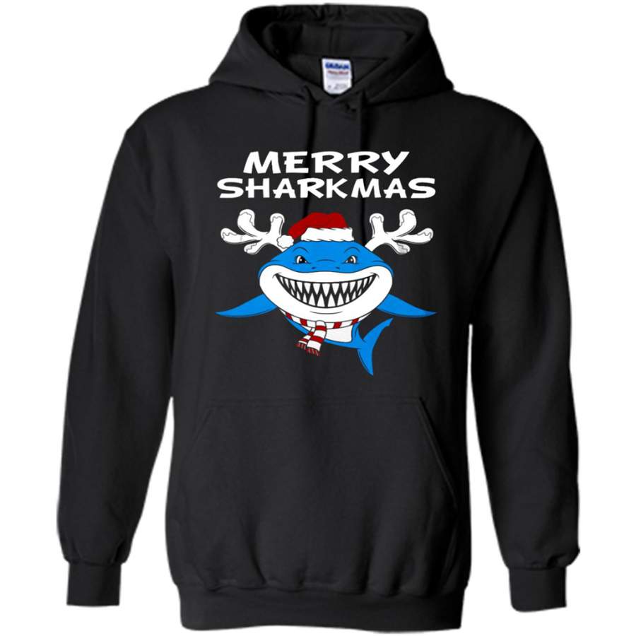 Christmas, Xmas, Merry Sharkmas – Gildan Heavy Blend Hoodie
