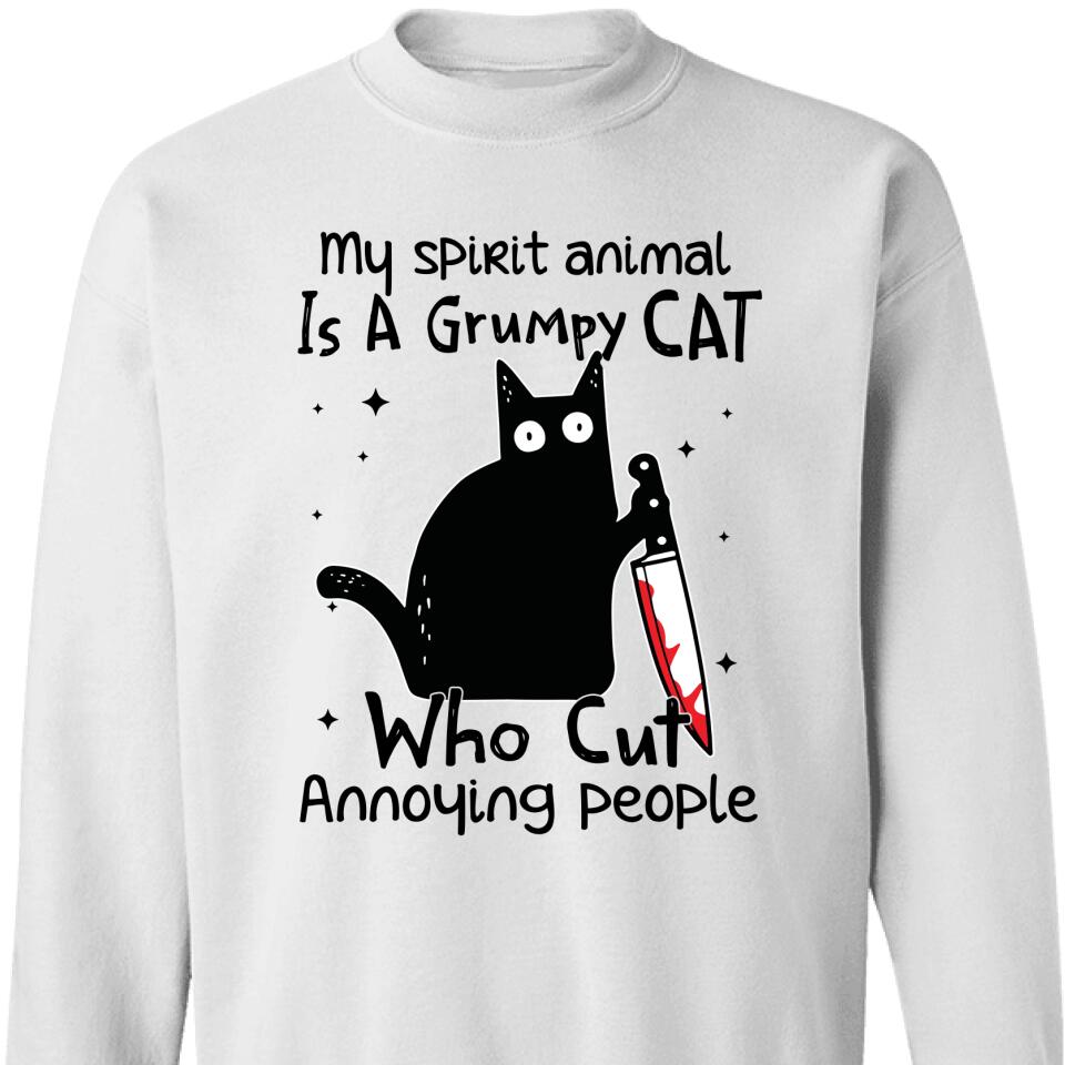 My Spririt Animal Is A Grummy Cat Lover Sweatshirt – Trending Personalized