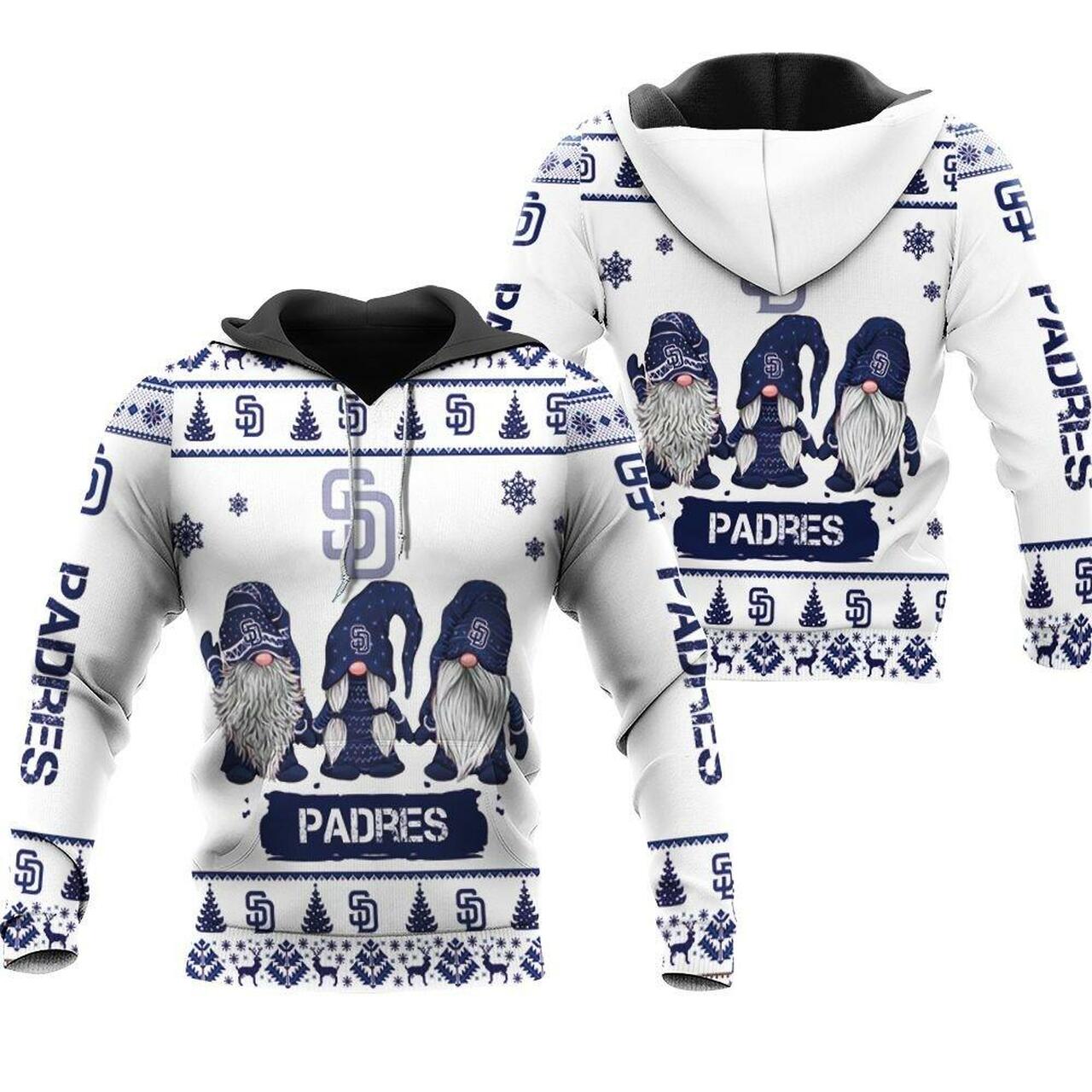 Christmas Gnomes San Diego Padres Ugly Christmas 3D Printed Sweatshirt 3D 3D Hoodie Sweater Tshirt Hoodie6593