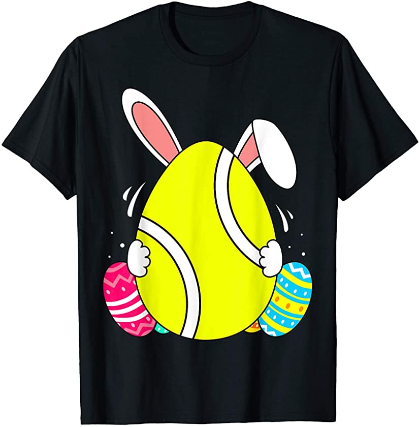 Tennis Bunny Ears Eggs Costume Easter Day Gift Mens Womens T-Shirt