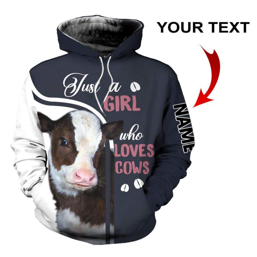 Just A Girl Who Loves Cows Personalized Unisex Hoodie HG