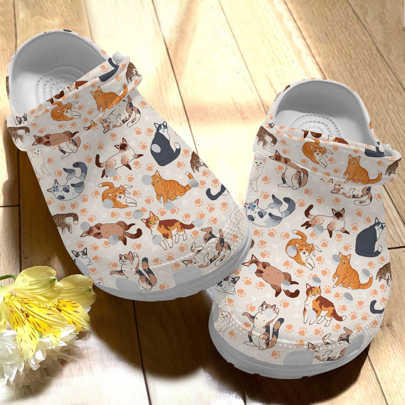 Cat Personalized Clog, Custom Name, Text Happy Cat, Fashion Style For Women, Men, Kid, Print 3D