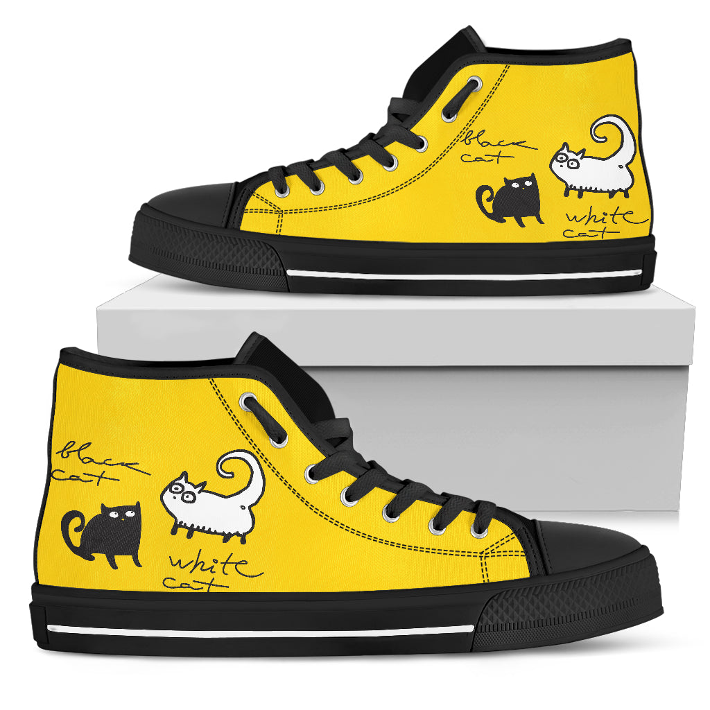 Black Cat – White Cat Canvas Shoes (Women’S)