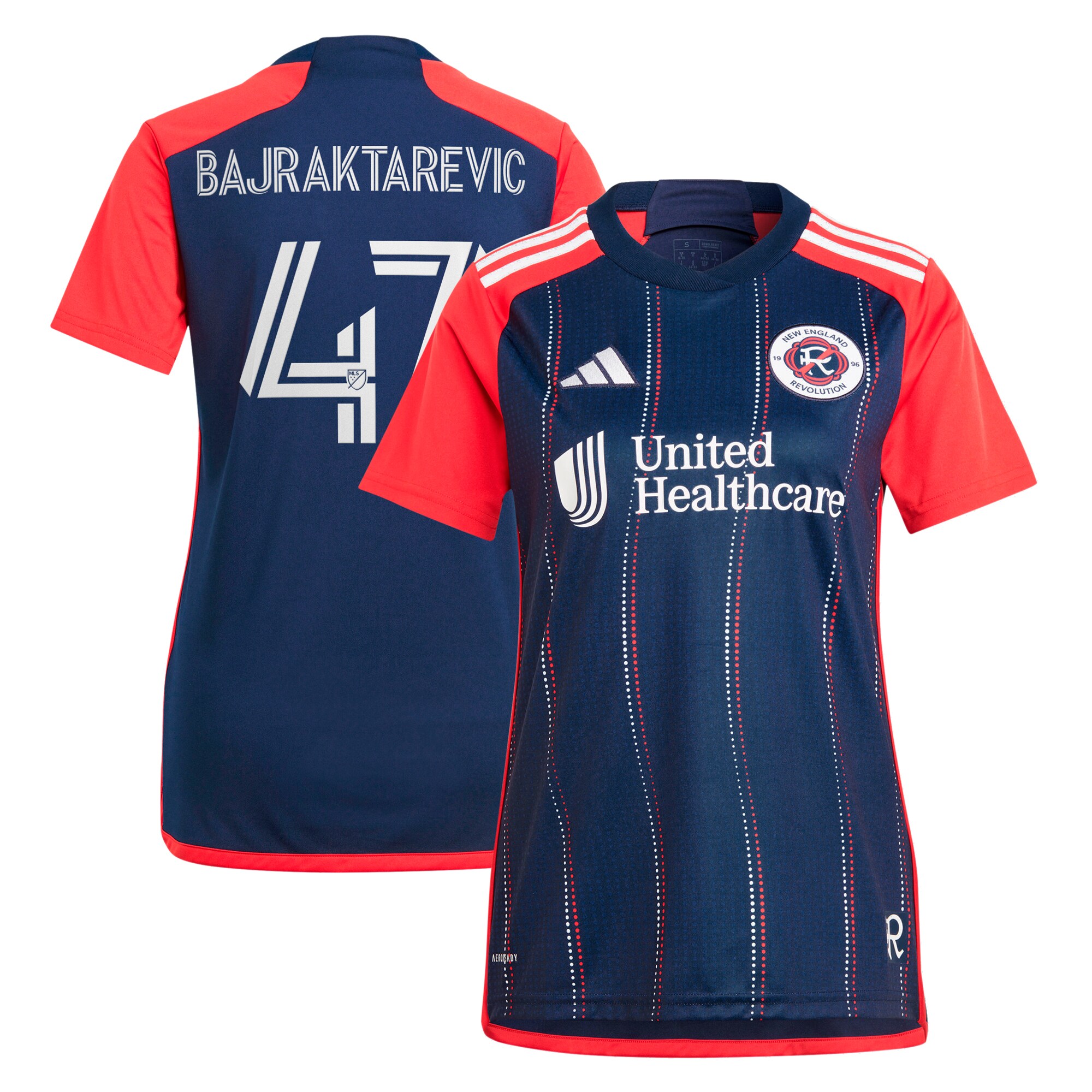 Esmir Bajraktarevic New England Revolution Women's 2024 Boston Tea Party Replica Player Jersey – Navy