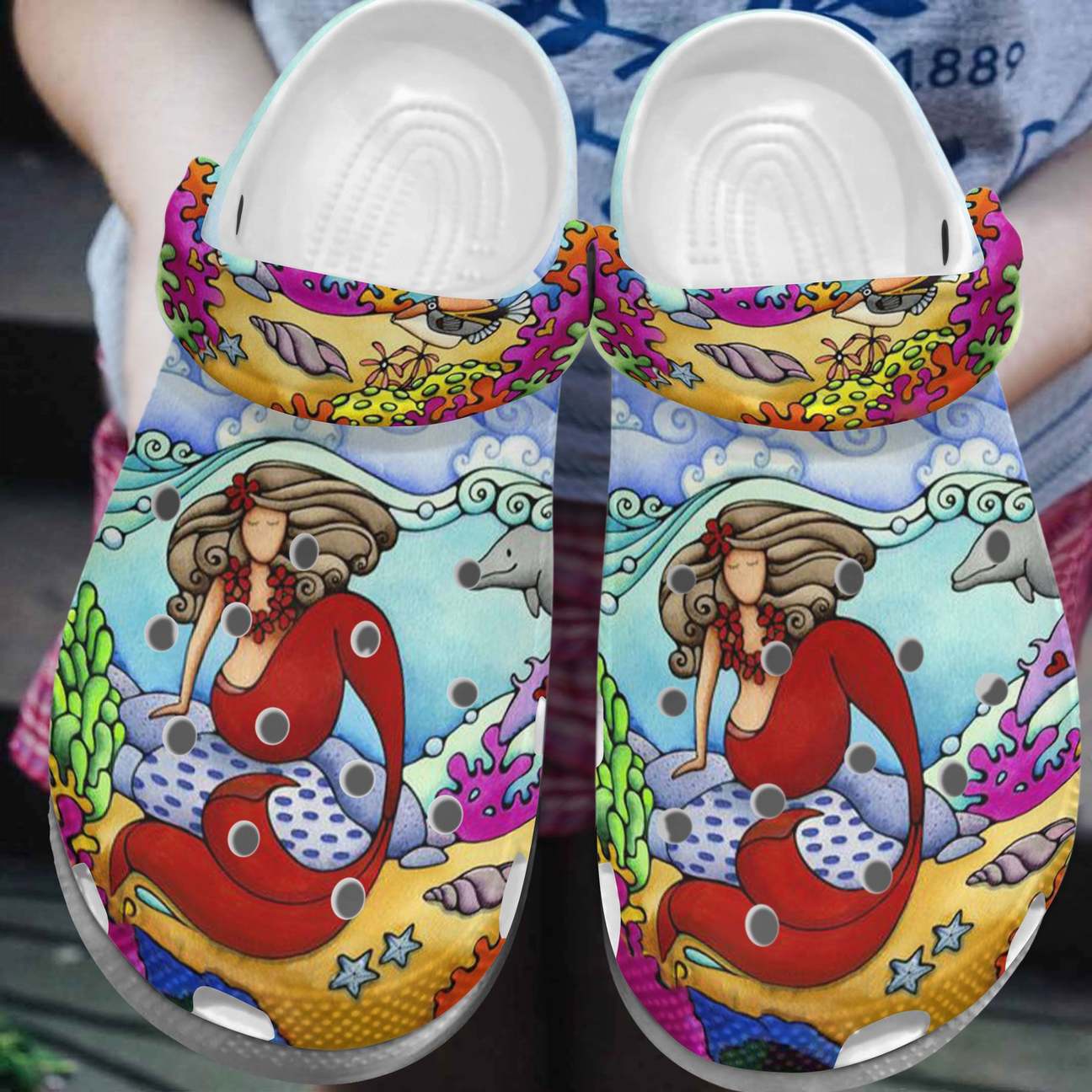 Mermaid Personalized Clog, Custom Name, Text, Color, Number Fashion Style For Women, Men, Kid, Print 3D Love Ocean